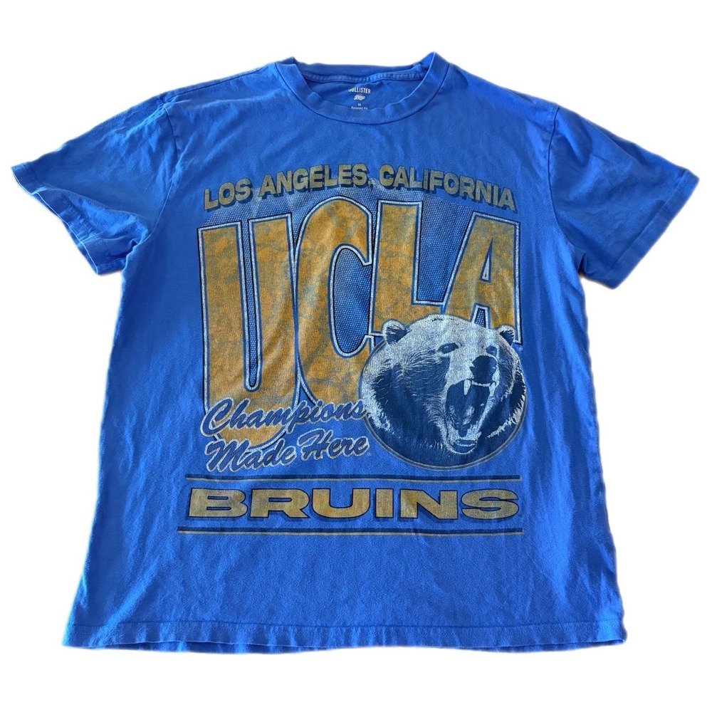 Hollister Blue 84 UCLA Bruins T-Shirt Mens Medium Blue Relaxed Fit Graphic Tee